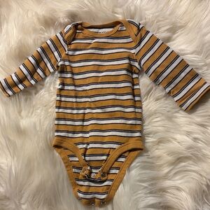 Carter's Mustard and Gray Striped Bodysuit